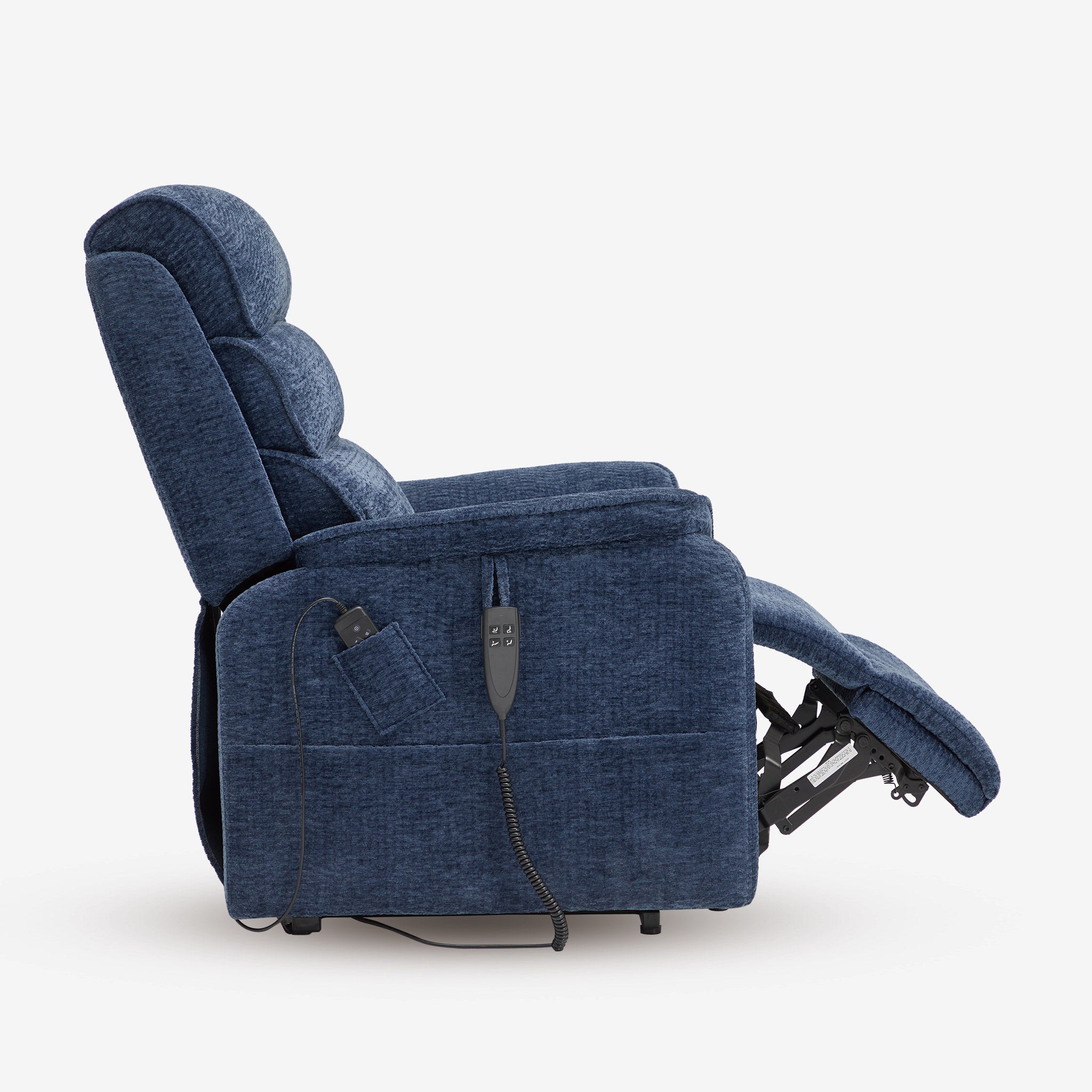 Blue power lift online recliner