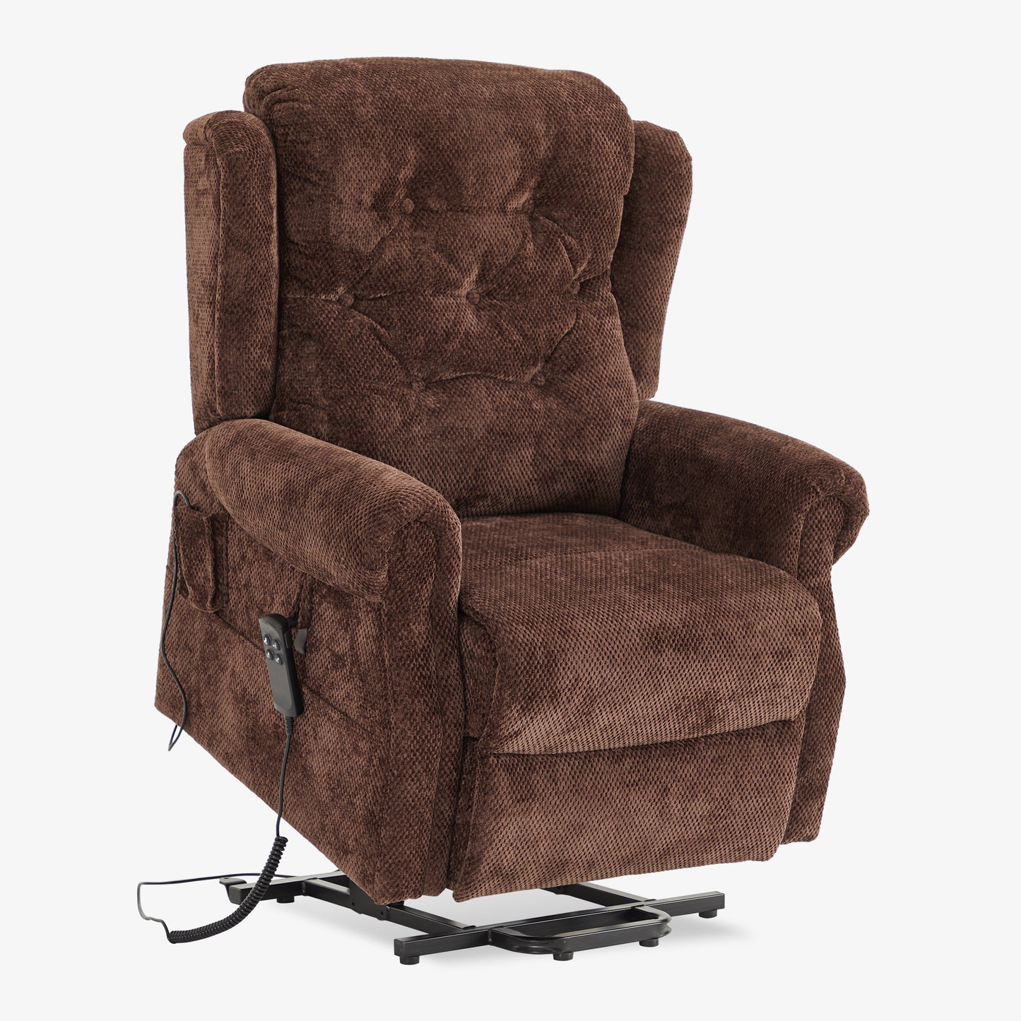 9199 Power Lift Recliner With Heat&Massage(Medium, Chenille Brown)