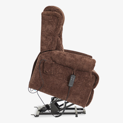 9199 Power Lift Recliner With Heat&Massage(Medium, Chenille Brown)