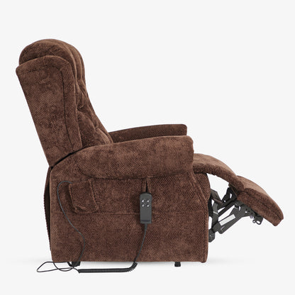 9199 Power Lift Recliner With Heat&Massage(Medium, Chenille Brown)