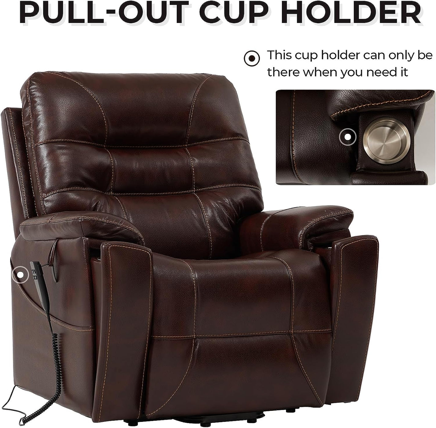 Extra Wide Heavy Duty Lift Chair With Cup Holder And Lay Flat