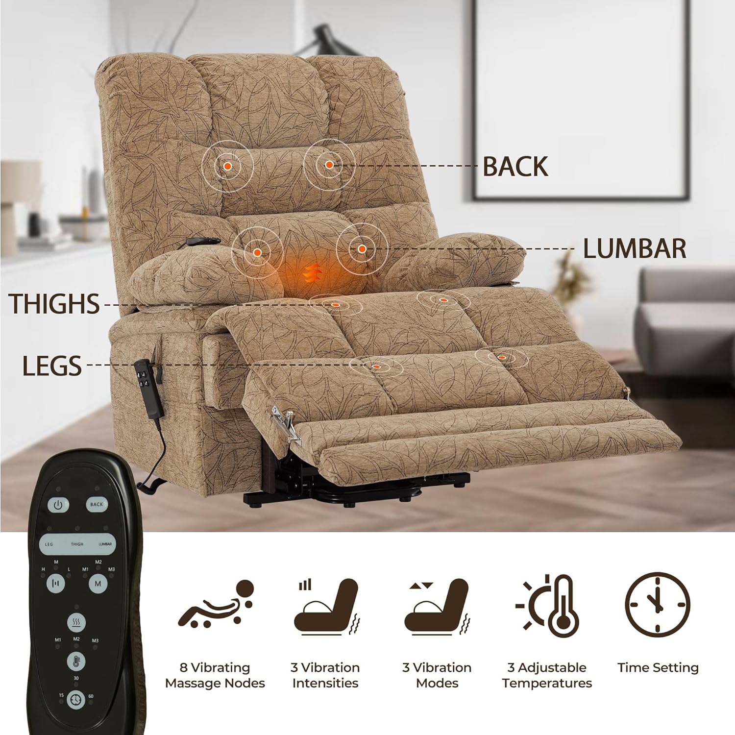 Big And Tall Recliners 400 Lbs With Extrended Footrest - 400 Lbs