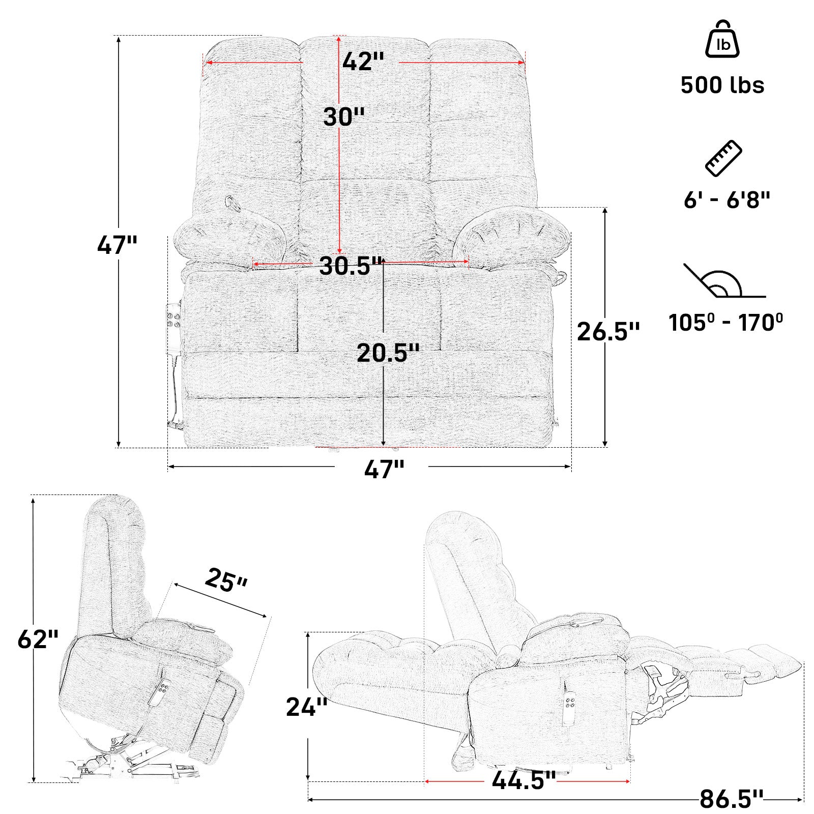 9205 EW500 Dimensions