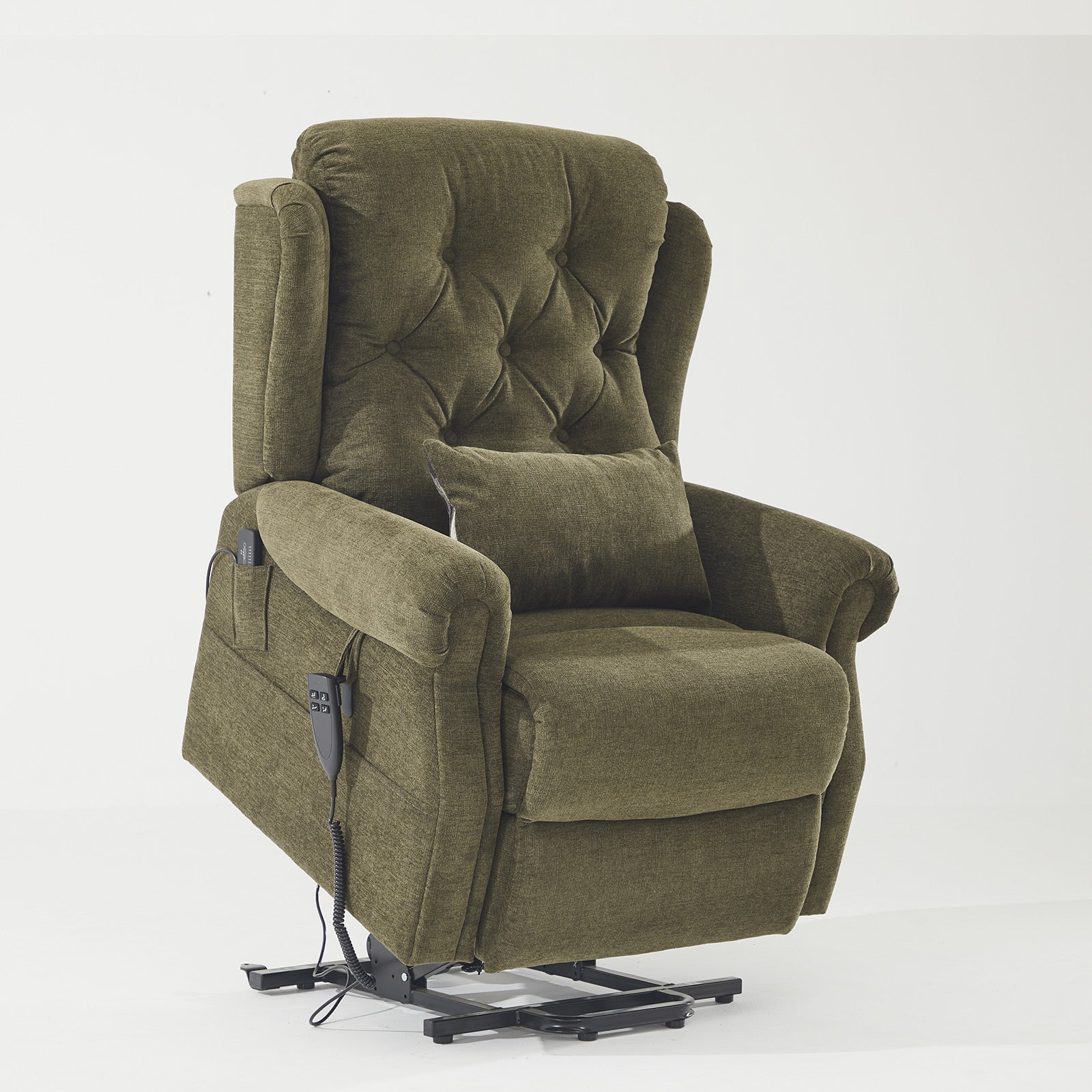 9199 Power Lift Recliner With Heat Massage Medium Chenille Green